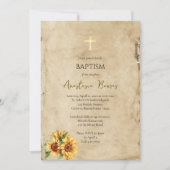 Rustic Parchment Sunflowers Orthodox Baptism       Kaart (Voorkant)