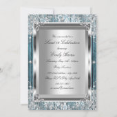 Rustic parelaas & houtofoto Sweet 16 Kaart (Achterkant)