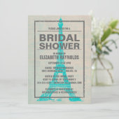 Rustic Paris Bridal Shower Invitations Kaart (Staand voorkant)