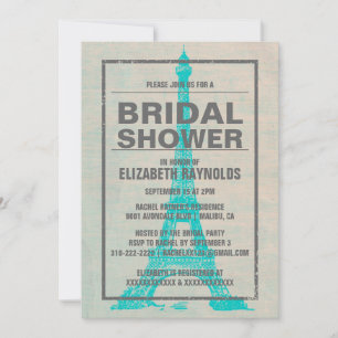 Rustic Paris Bridal Shower Invitations Kaart