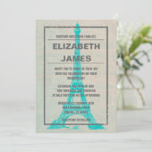 Rustic Paris Wedding Invitations Kaart (Staand voorkant)