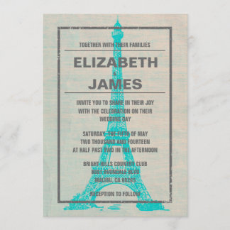 Rustic Paris Wedding Invitations Kaart