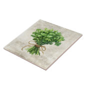 Rustic Parsley Faux Ceramic Tile Tegeltje (Zijkant)