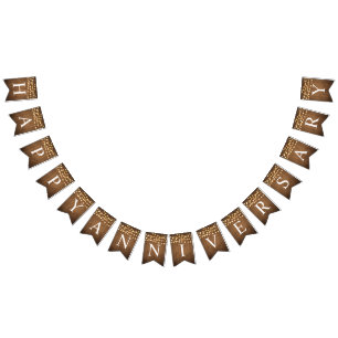 Rustic Party Lights Faux Wood Celebration Vlaggetjes