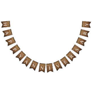 Rustic Party Lights Faux Wood Celebration Vlaggetjes