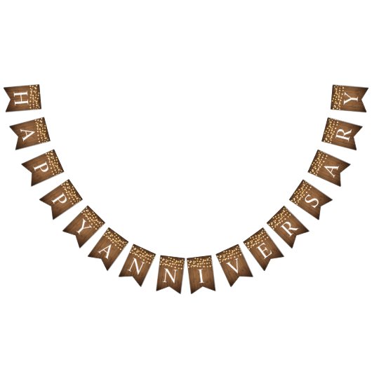 Rustic Party Lights Faux Wood Celebration Vlaggetjes (Alle)