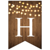 Rustic Party Lights Faux Wood Celebration Vlaggetjes (Eerste vlag)