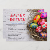 Rustic Pasen Brunch Geschilderde Eieren | Feestdag Kaart (Voorkant / Achterkant)