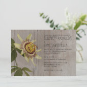 Rustic Passion Flower Wedding Invitations Kaart (Staand voorkant)