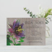 Rustic Passion Flowers Bridal Shower Invitations Kaart (Staand voorkant)