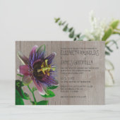 Rustic Passion Flowers Wedding Invitations Kaart (Staand voorkant)