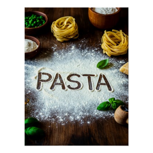 Rustic Pasta Still Life Art - Culinary Kitchen Dec Perfect Poster (Voorkant)