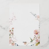 Rustic Pastel April Waterverf Floral Wedding Folie Uitnodiging (Achterkant)