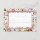 Rustic Pastel April Waterverf Floral Wedding Informatiekaartje (Achterkant)