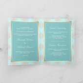 Rustic pastel Aqua Blue Damask Muslim Weduwen (Binnen)