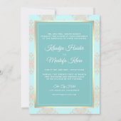 Rustic pastel Aqua Blue Damask Muslim Weduwen Kaart (Achterkant)