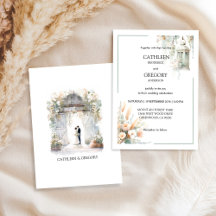 Rustic Pastel Earthy Tones Watercolor Barn Wedding