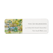 Rustic Pastel Fields Mountain Landscape Address Etiket (Voorkant)