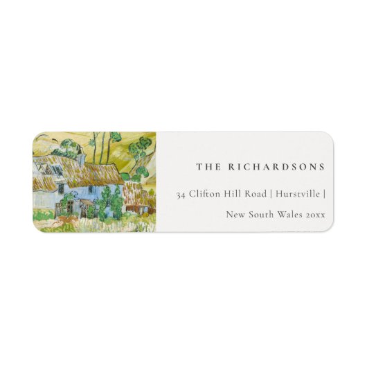 Rustic Pastel Fields Mountain Landscape Address Etiket (Voorkant)