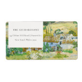 Rustic Pastel Fields Mountain Landscape Address Etiket (Voorkant)