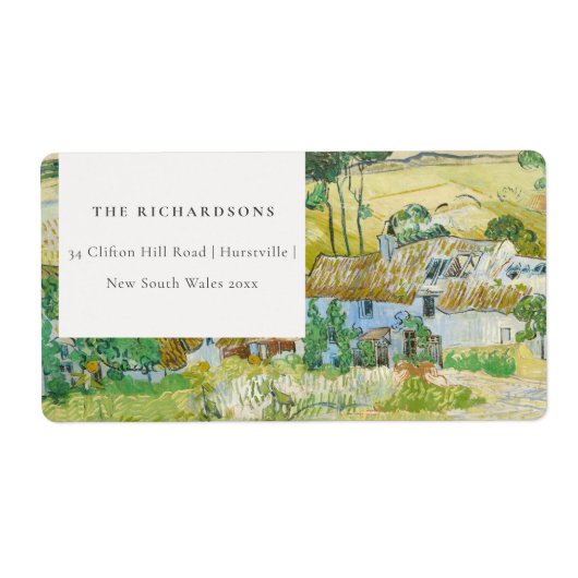 Rustic Pastel Fields Mountain Landscape Address Etiket (Voorkant)
