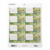 Rustic Pastel Fields Mountain Landscape Address Etiket (Full Sheet)