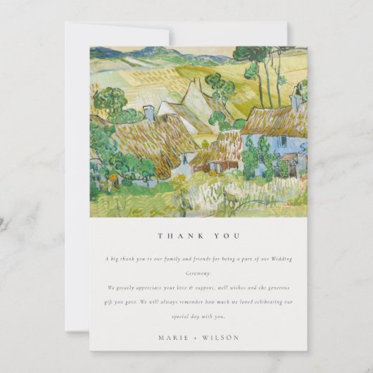 Rustic Pastel Fields Mountain Landscape Wedding Bedankkaart (Voorkant)