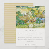 Rustic Pastel Fields Mountain Landscape Wedding Bedankkaart (Voorkant / Achterkant)