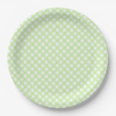 Rustic, Pastel Green Gingham Pattern Papieren Bordje (Voorkant)