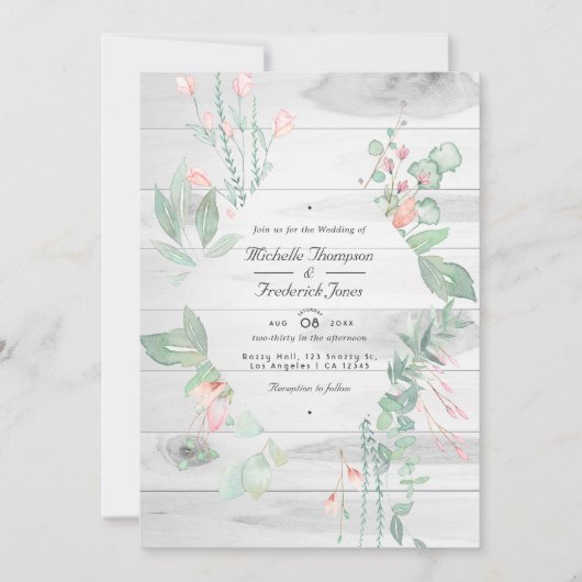 Rustic Pastel Greenery Country Garden Weddenschap Kaart (Voorkant)