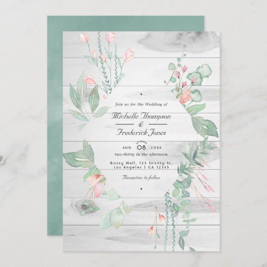 Rustic Pastel Greenery Country Garden Weddenschap Kaart (Voorkant / Achterkant)