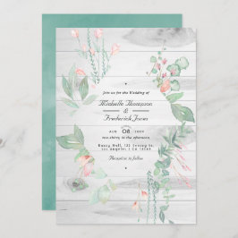 Rustic Pastel Greenery Country Garden Weddenschap Kaart