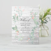 Rustic Pastel Greenery Country Garden Weddenschap Kaart (Staand voorkant)