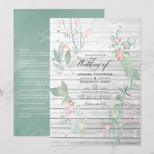 Rustic Pastel Greenery Country Garden Weddenschap Kaart (Voorkant / Achterkant)
