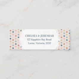 Rustic Pastel Polka Dot Custom Address Kaart Mini Visitekaartje