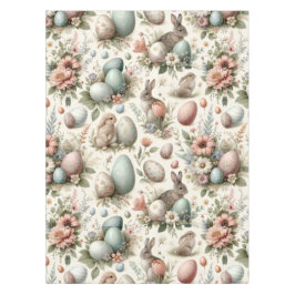 Rustic Pastel Spring Easter Bunny Decorative Eggs  Tafelkleed