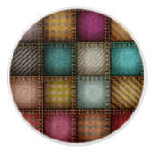Rustic Patchwork-Afbeelding Keramische Knop (Voorkant)