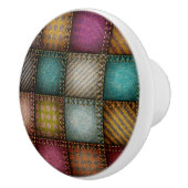 Rustic Patchwork-Afbeelding Keramische Knop (Rechts)
