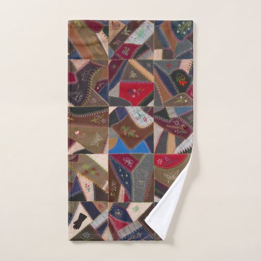 Rustic Patchwork Crazy Quilt Pattern Elegant Bad Handdoek (Handdoek)