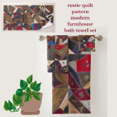 Rustic Patchwork Crazy Quilt Pattern Elegant Bad Handdoek