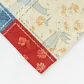 Rustic Patchwork Harten Picknick Patroon (1) Fleece Deken (Hoek)