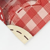 Rustic Patchwork Harten Picknick Patroon (3) Fleece Deken (Hoek)