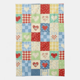 Rustic Patchwork Harten Picknick Patroon Theedoek