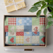 Rustic Patchwork Harten Picknick Patroon Tissuepapier (Geschenk)