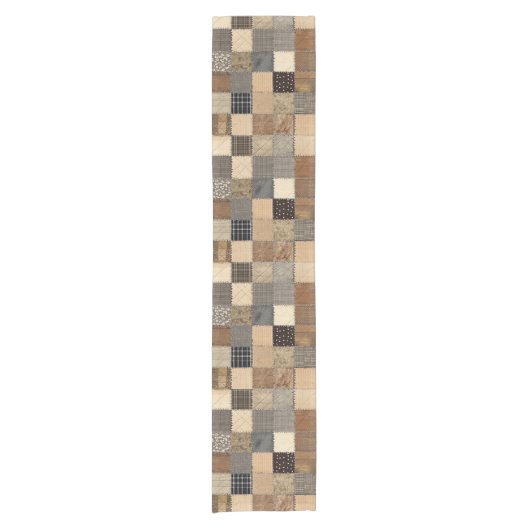Rustic Patchwork Table Runner Korte Tafelloper (Voorkant)