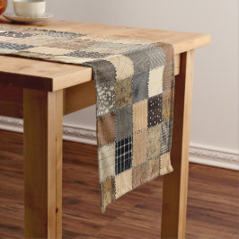 Rustic Patchwork Table Runner Korte Tafelloper