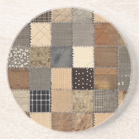 Rustic Patchwork Zandsteen Onderzetter (Voorkant)