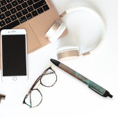 Rustic Patina Copper Monogrammed Zwarte Inkt Pen