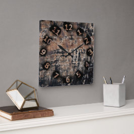 Rustic Patina Texture Workshop Garage Vierkante Klok