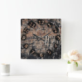 Rustic Patina Texture Workshop Garage Vierkante Klok (Huis)